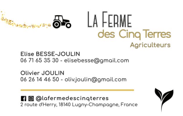 Carte de visite La Ferme des Cinq Terres © Elise Besse-Joulin