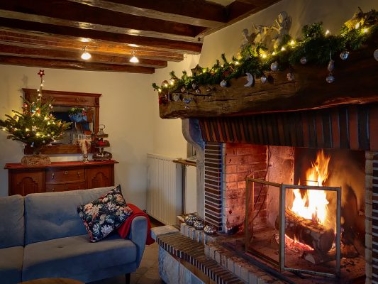 Le salon pendant Noël © van Hoof