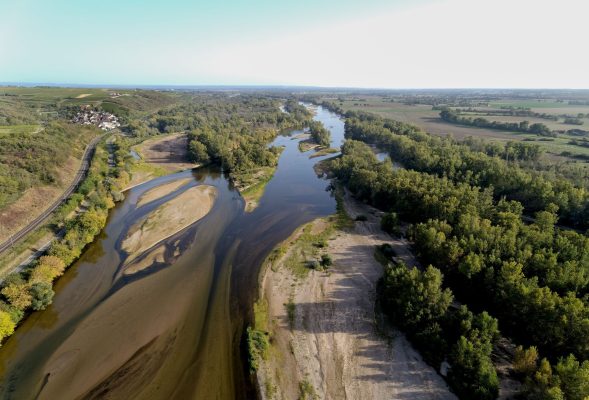 La Loire aux Girarmes, vue vers Pouilly, 8 octobre 2023 © Bernard-Noël CHAGNY