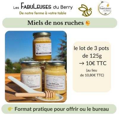 Lot de 3 miels en 125g © Elise Besse-Joulin
