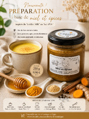 Préparation miel et épices inspirée du lait d'or © Elise Besse-Joulin